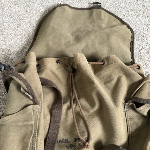 Ralph Lauren Denim & Supply Military Cargo Army Backpack Canvas Bag Bookbag - Picture 8 of 16